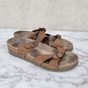 Mephisto Hannel Brown Leather Sandals